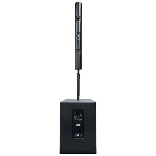 Active Column speaker 8×4.5" ferrite midrange, 2×3" neodymium tweeter, 1×15" ferrite woofer