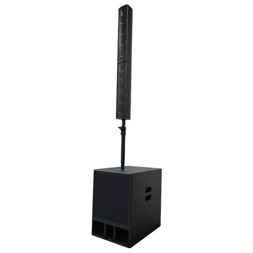 Active Column speaker 8×4.5" ferrite midrange, 2×3" neodymium tweeter, 1×15" ferrite woofer