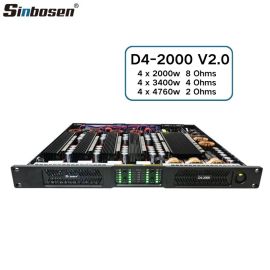 D4-2000 V2.0 4 channel 2000w audio digital power amplifier for professional performance