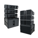 Diffusore line array attivo a doppio altoparlante da 10 pollici e subwoofer da 18 pollici.