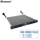 D4-3500 V2.0 3500W 4 Channel 1U Class D Power Amplifier PA Subwoofer With Brackets and Temperature Monitoring