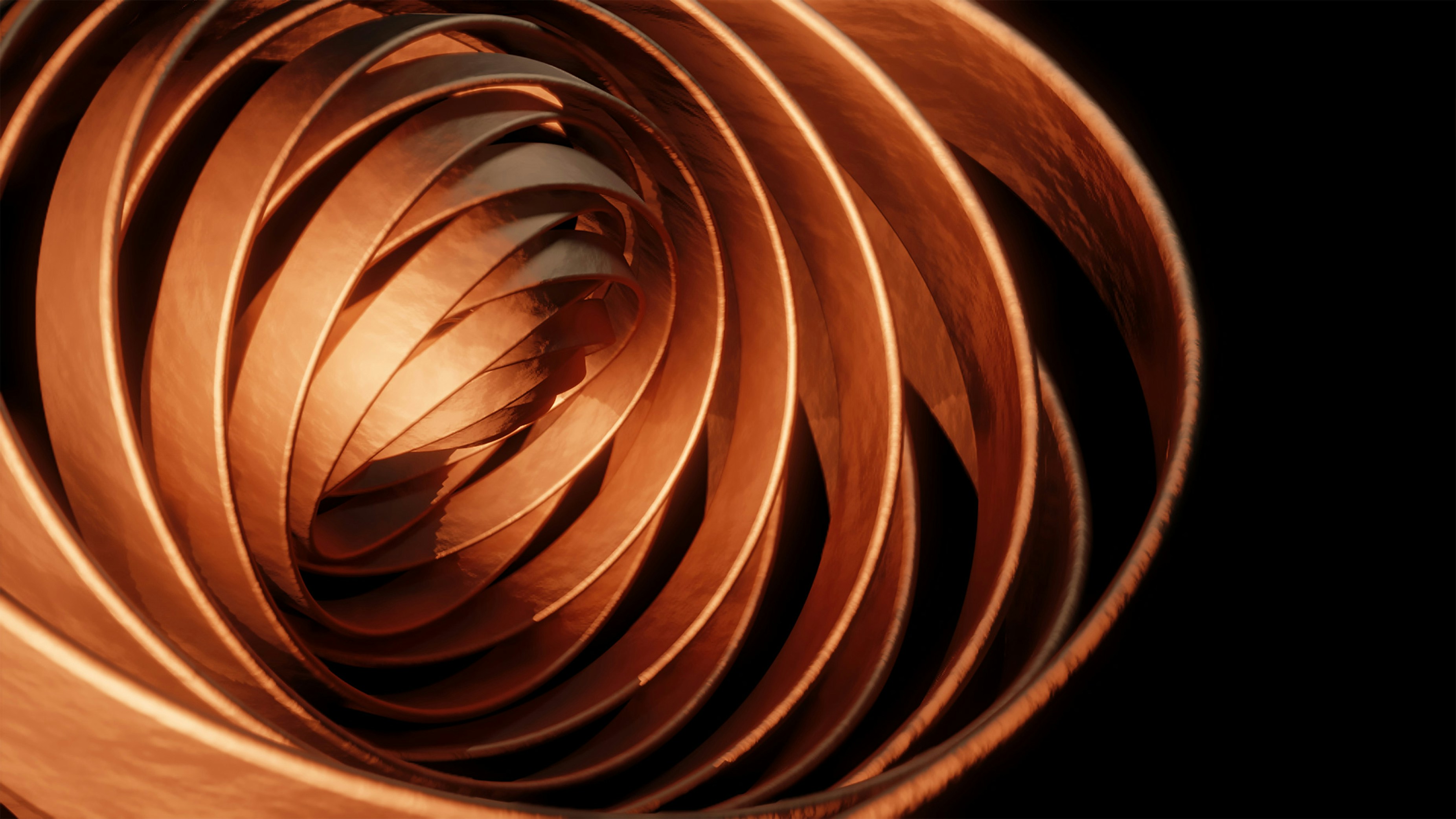Close-up shot showing the strands of an Oxygen-Free Copper professional speaker cable.