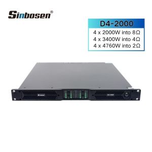 Sinbosen 2 ohm stable 4760 watts 4CH class d digital high power amplifier D4-2000