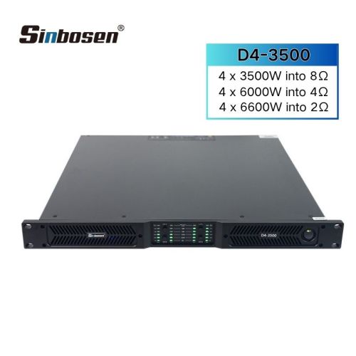 D4-3500 Class D Professional 1u 2 Ohms Stable 6600W 4 channel power amplifier
