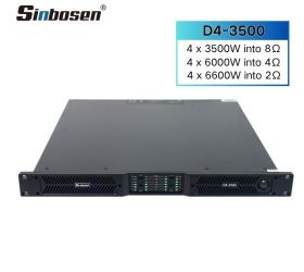 D4-3500 Class D Professional 1u 2 Ohms Stable 6600W 4 channel power amplifier