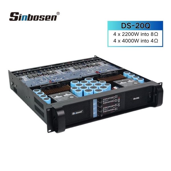 Sinbosen DS-20Q 4000 watt 4 channel professional bass power amplifier for dual 18 inch subwoofer