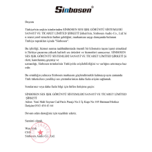 Regarding Sinbosen's Agent in Türkiye