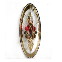 insulated decorative stained oval glass door inserts