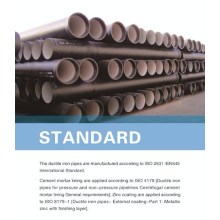 Ductile iron pipes according to ISO2531 EN545 international standard