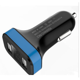 2.1A Rapid Dual USB in-car charger with LED display for mobile phone