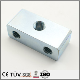 Dalian hongsheng provide high precision blue white zinc plating fabrication machining parts