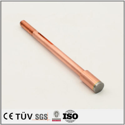 紫铜材质，车床加工部品，高精密研磨抛光等机械零件