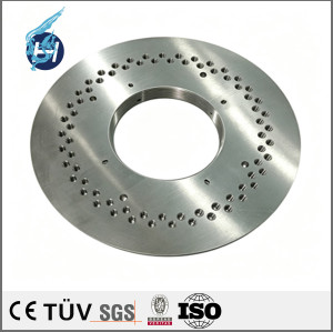 Stainless steel 316L Perforated threaded flange plate, CNC precision machined part, semiconductor vacuum equipment component