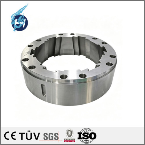 Clamping ring of quenched‑and‑tempered S45C material, turn‑mill compound machined parts, spindle accessories for end‑face processing device
