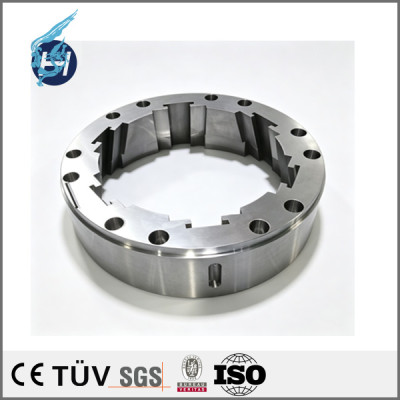 Clamping ring of quenched‑and‑tempered S45C material, turn‑mill compound machined parts, spindle accessories for end‑face processing device