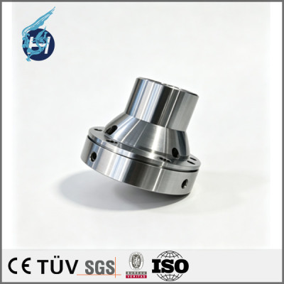 45# steel flange coupling sleeve, turn-mill composite machining high precision semiconductor equipment accessories - coupling sleeve