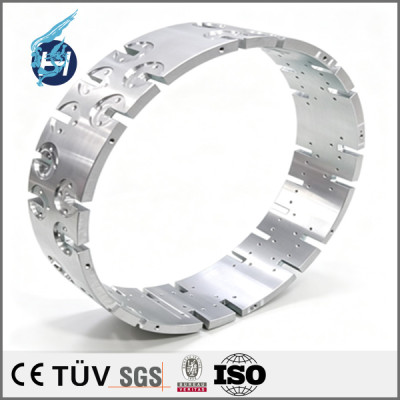 A5052 connector pin housing, 5-axis machined part, annular feed connector base, semiconductor vacuum chamber component