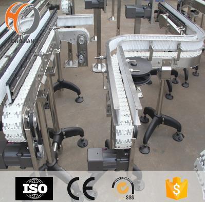 Plastic flexible modular system chain link conveyor belt assembly line