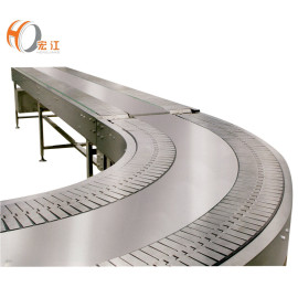 Canal duplo de 90 graus de aço inoxidável de plástico curvo table top cadeia transportadores de mesa de cadeia de transporte de fabricantes