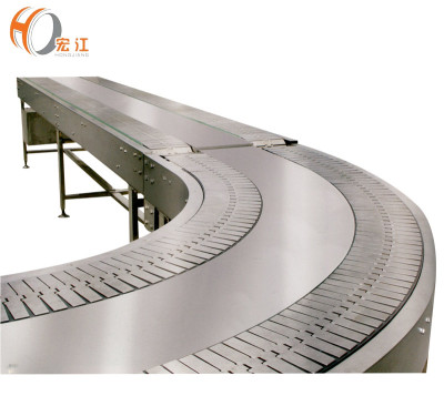 doble canal de 90 grados de acero inoxidable de plástico curvado curva superior de la mesa transportadores de cadena superior de la mesa fabricantes