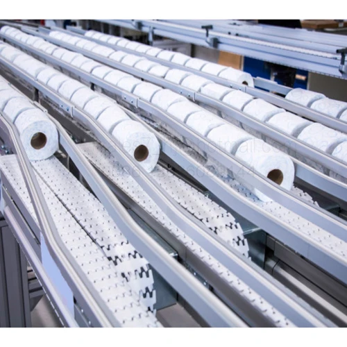 The Plastic Flexing chain conveyors transfer cigarette boxes tissue and packs