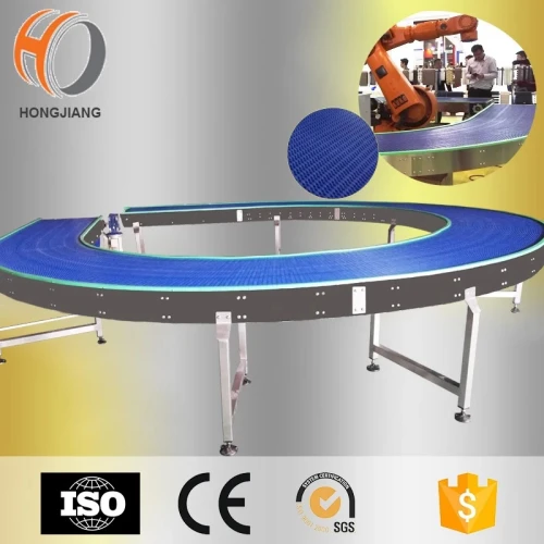 270 degree round modular belt conveyor for robot