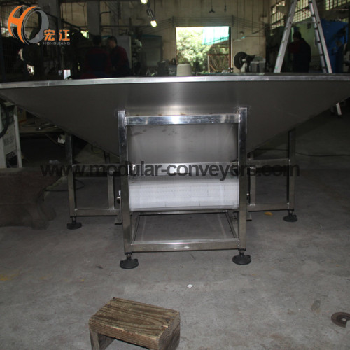 plastic modular belt elevator inclined conveyor for Spinning ball transmission