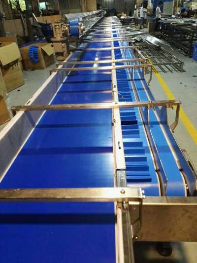 Blue PU пищевой класс Водяной промывочный ленточный конвейер для продажи 4 канала передачи