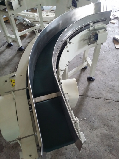 PVC  PU 90 degree curve belt conveyor