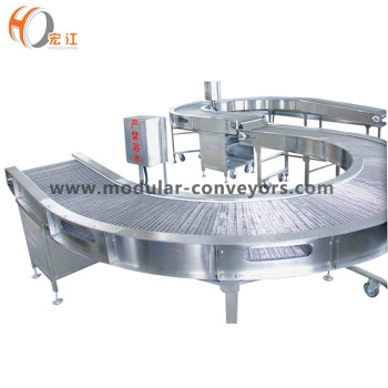 Curved stainless steel wire mesh belt conveyor