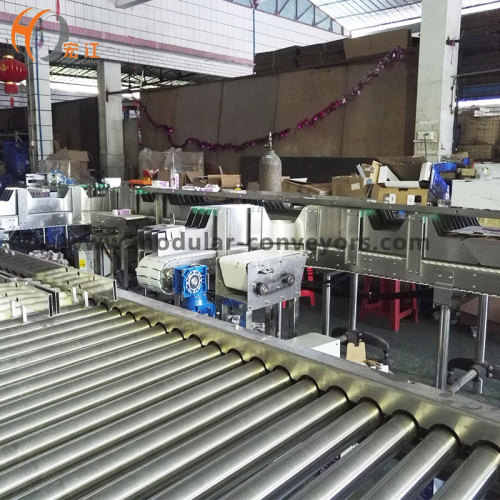 material handling roller gravity conveyor plastic belt processing conveying line for milk transmission