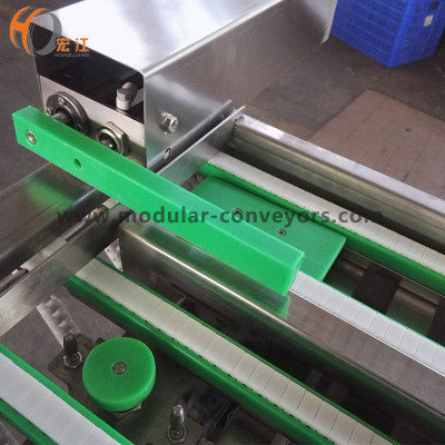 H1108 small pitch plastic chain conveyor for round Circular metal block