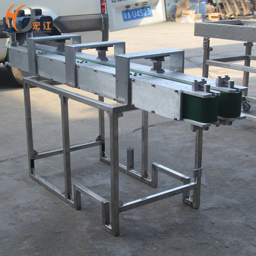 S.S roller working table with PVC belt bottle transmission conveyor line