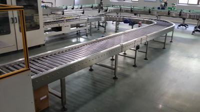 pallet roller conveyor systems for beverage carton transmission