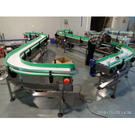 Guangzhou Hongjiang plastic modular belt bulk handling flexible conveyor
