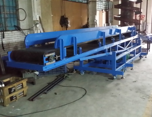 rubber belt movable conveyor for carton, coal etc.