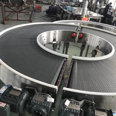 Plastic modular belt conveyor curve conveyor 90 and 180 degree turning machine