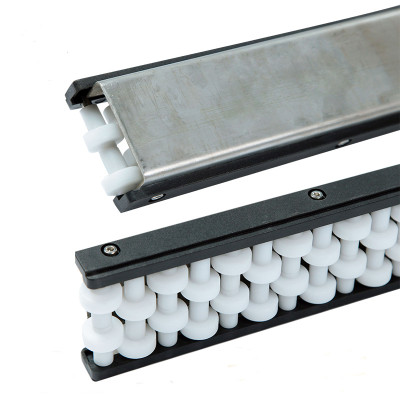 H128-73 U2 divider module stainless Steel conveyor with roller straight running side guide