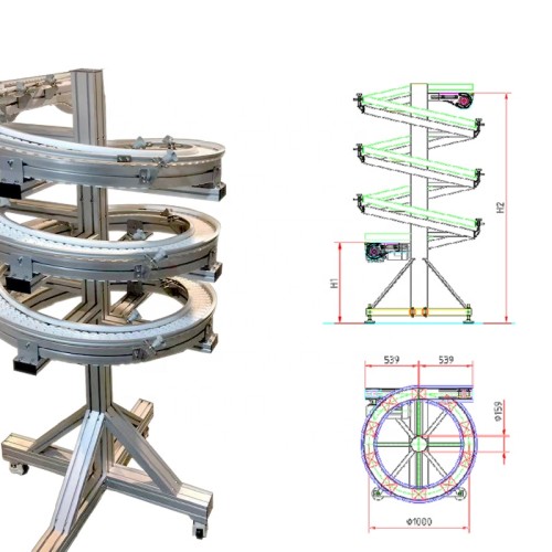 Factory customize conveyor chain belt screw spiral conveyor