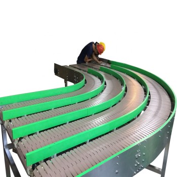 Plastic Chain Conveyor table top 882tab curve Chain Conveyor system for food and beverages, tomato ketchup conveyor