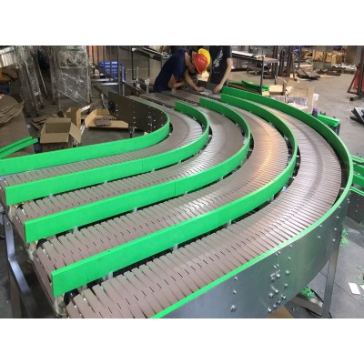 Plastic Chain Conveyor table top 882tab curve Chain Conveyor system for food and beverages, tomato ketchup conveyor