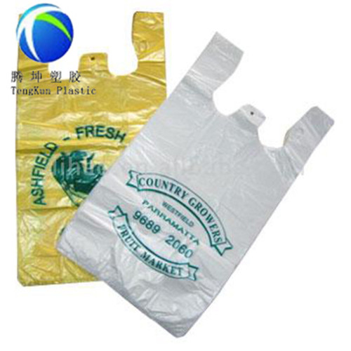 롤에 사용자 지정 인쇄 된 포장 플라스틱 T- 셔츠 가방