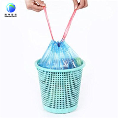 Plastic Disposable Drawstring Garbage Bags in Roll