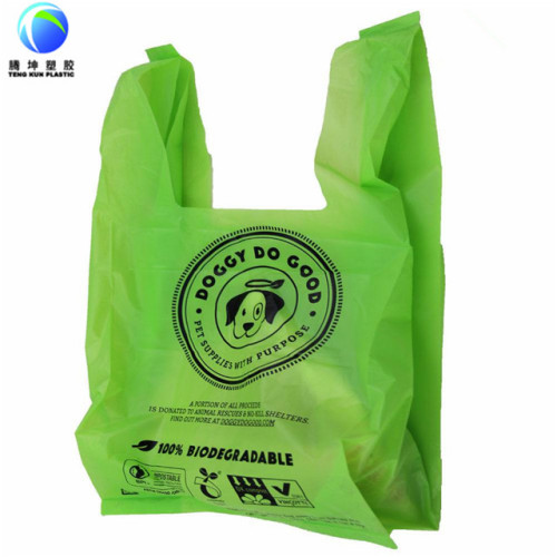 El plástico 100% biodegradable de las materias primas plásticas del almidón de maíz que hace compras empaqueta bolsos al por mayor