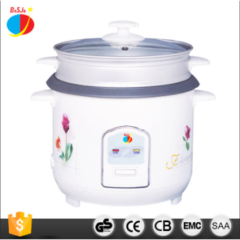 Hot Selling Elegant printing style Cylinder rice cooker with steamer