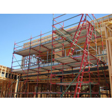 Installation process of scaffold ladder.