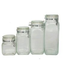 swing top glass storage jar/clip top glass jar