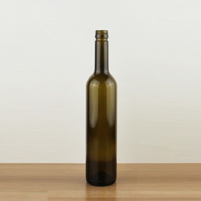 hot sales 500ml antique green color screw top red wine bottle in stock made in china
