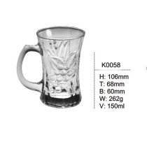 150ml Glass Mugs with handle transparent beer cup