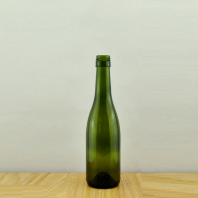375ml dark green claret wine bottle